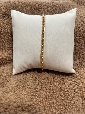 18kt Gold filled Link Bracelet  with champagne crystals